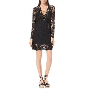 Michael Kors Lace-Up Lace Tunic Dress
